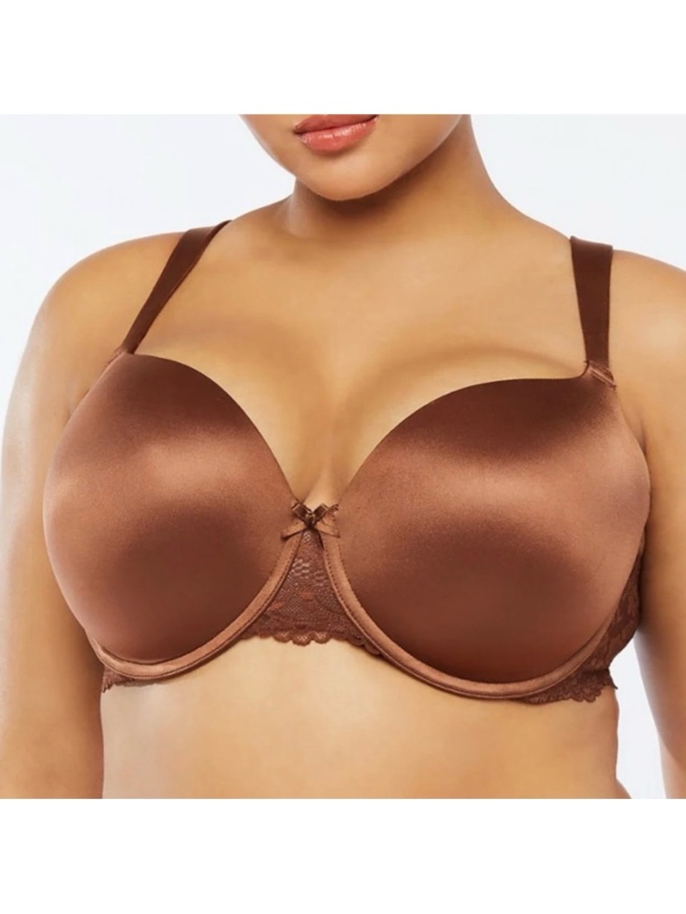 Savage X Fenty Floral Lace Push Up Balconette Bra: Chocolate Brown Sugar